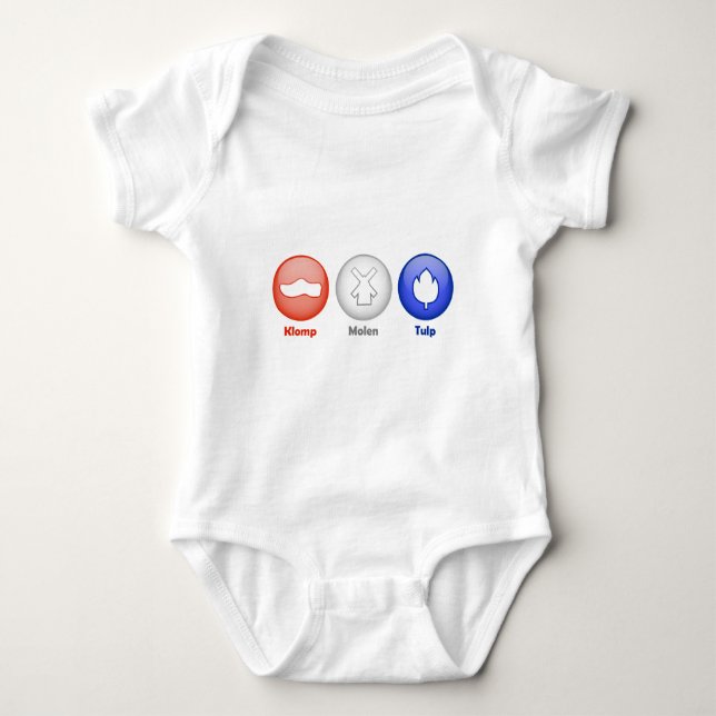 Three Dutch Icons Baby Bodysuit (Front)