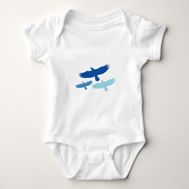 Three Eagles Flying (Blue) Baby Bodysuit (Front)