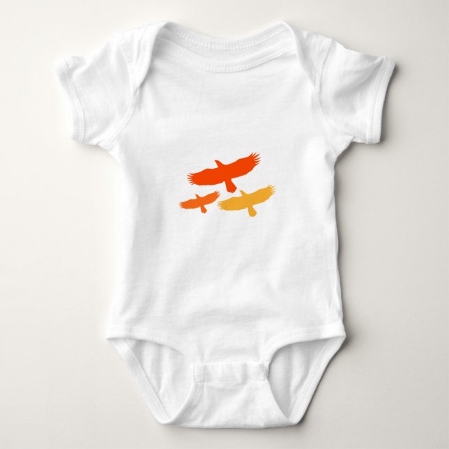 Three Eagles Flying (Orange) Baby Bodysuit (Front)