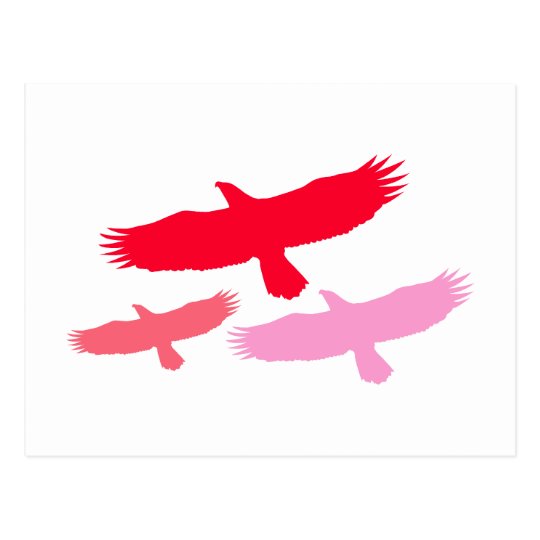 Three Eagles Flying (Red) Postcard