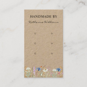 Three Earring Display Card Wildflower Floral