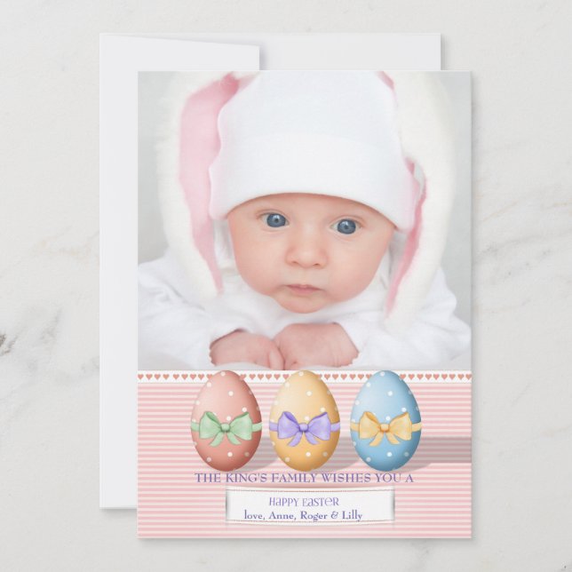 Three Easter Eggs Photo Card (Front)