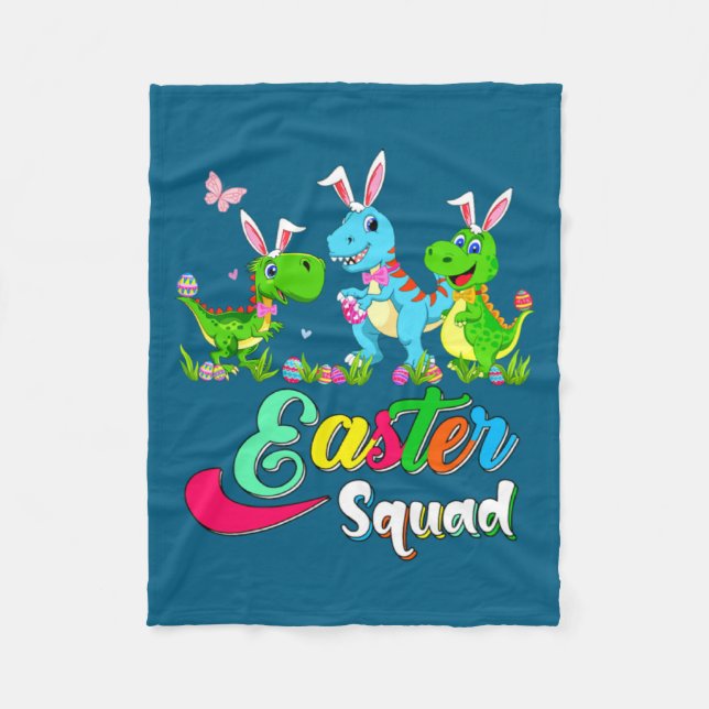 Three Easter Squad Bunny Rexes Sunglasses Fleece Blanket (Front)