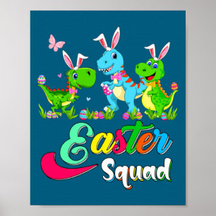 Three Easter Squad Bunny Rexes Sunglasses Poster