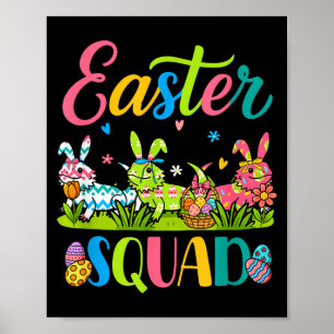 Three Easter Squad Colorful Bunny Bearded Poster