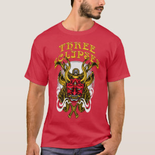 Three Eclipses Japanese Samurai Demon Oni Mask T-Shirt