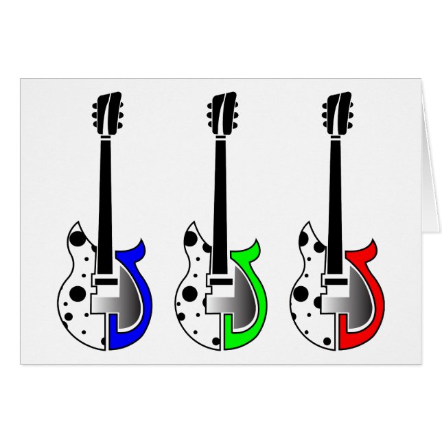 Three Electric Guitars - Neon Pop Art (Front Horizontal)