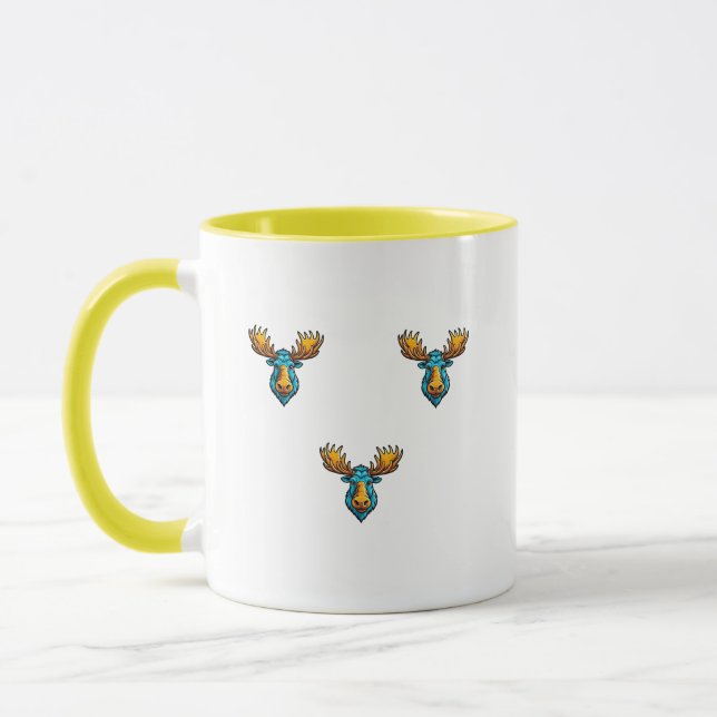 Three elks on a mug (Left)
