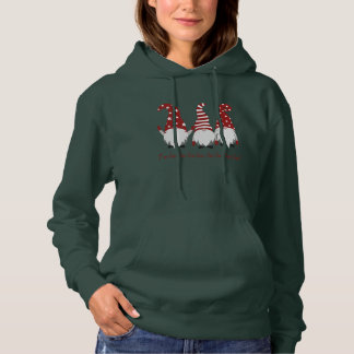 Three Elves with Hats Fa la la la la la Hoodie 