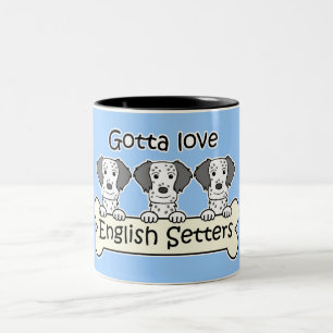 Three English Setters Two-Tone Coffee Mug