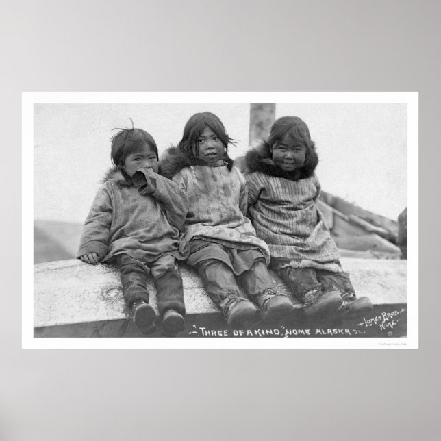 Three Eskimo Children Nome 1908 Poster (Front)
