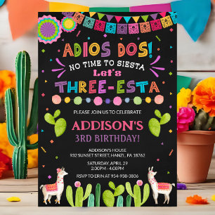 Three Esta Birthday Invitation   Fiesta Invite