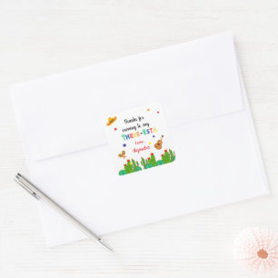 Three-esta Mexican Fiesta 3rd birthday party Square Sticker