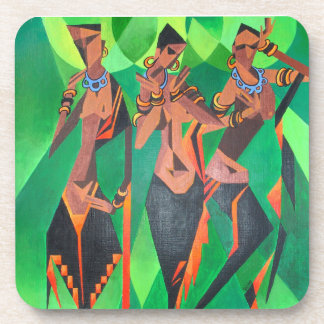 Three Ethnic Traditional Black Women Dancing Coaster