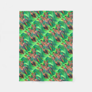 Three Ethnic Traditional Black Women Dancing Fleece Blanket