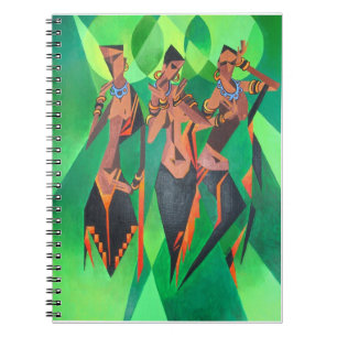 Three Ethnic Traditional Black Women Dancing Notebook