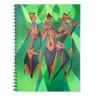 Three Ethnic Traditional Black Women Dancing Notebook