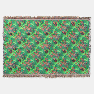 Three Ethnic Traditional Black Women Dancing Throw Blanket