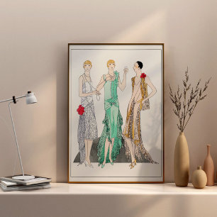 Three evening dresses with lace from Racine Poster