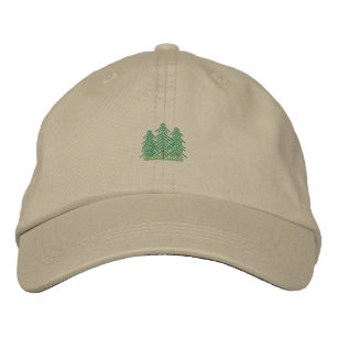 Three Evergreens Embroidered Hat