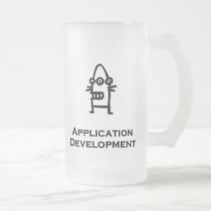 Three Eye Bot Application Development Frosted Glass Beer Mug