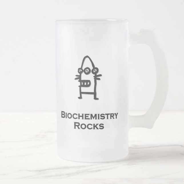 Three Eye Bot Biochemistry Rocks Frosted Glass Beer Mug (Right)