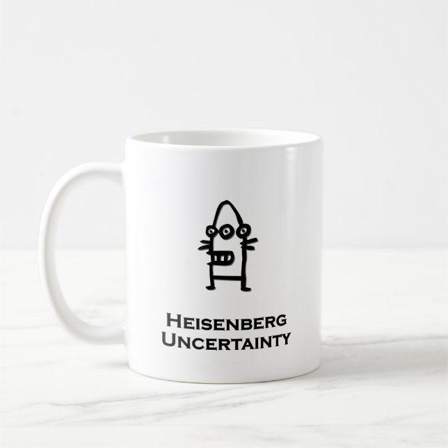 Three Eye Bot Heisenberg Uncertainty Coffee Mug (Left)
