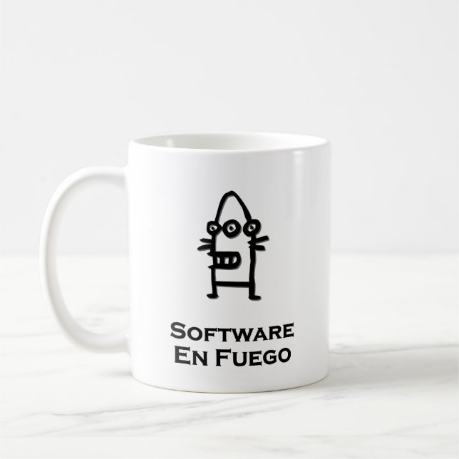 Three Eye Bot Software En Fuego Coffee Mug (Left)