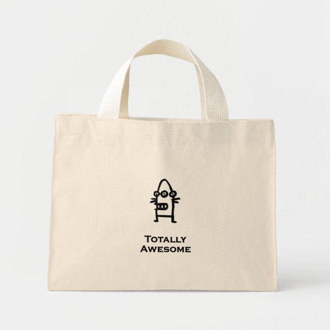 Three Eye Bot Totally Awesome Mini Tote Bag (Front)