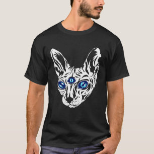 Three Eyed Cat Sphynx Esoteric Magical Line Animal T-Shirt
