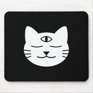 Three-eyed Cat Third Eye Chakra Yoki Mascot Yoga M Mouse Mat