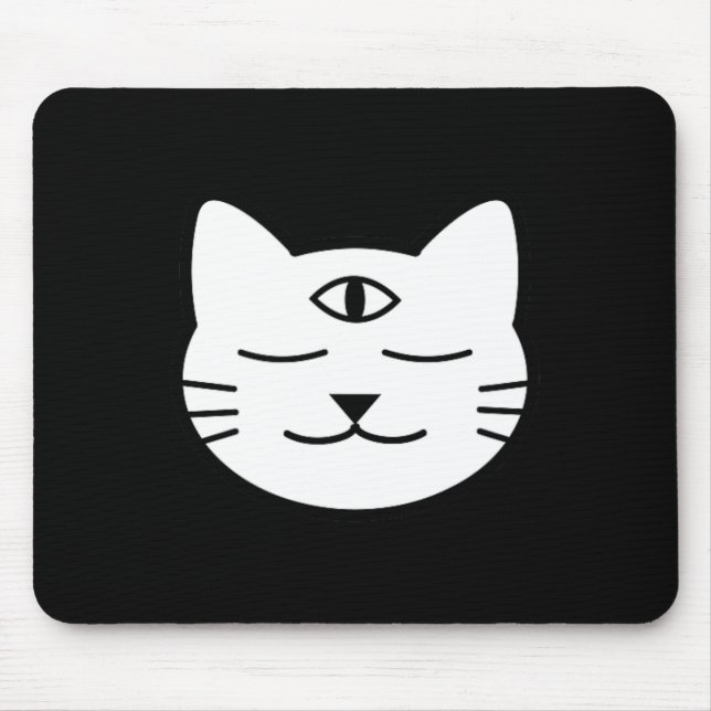 Three-eyed Cat Third Eye Chakra Yoki Mascot Yoga M Mouse Mat (Front)
