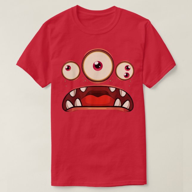 Three Eyed Monster Lazy Halloween Costume Scary Ey T-Shirt (Design Front)