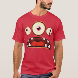Three Eyed Monster Lazy Halloween Costume Scary Ey T-Shirt