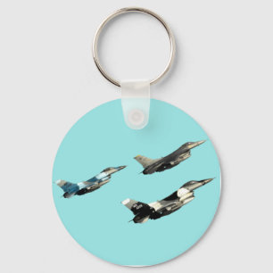 Three F16s Key Ring