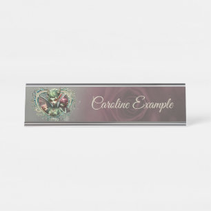 Three fairies, the companions of the magic heart.  desk name plate