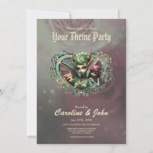 Three fairies, the companions of the magic heart.  invitation