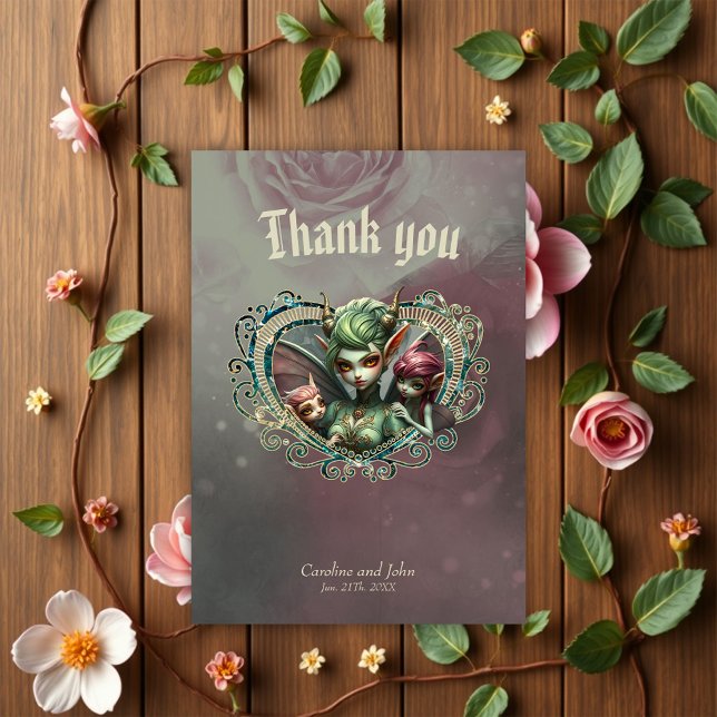 Three fairies, the companions of the magic heart.  thank you card (Creator Uploaded)