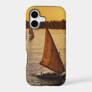 Three falukas with sightseers on Nile River at