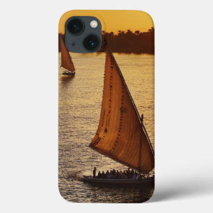 Three falukas with sightseers on Nile River at iPhone 13 Case