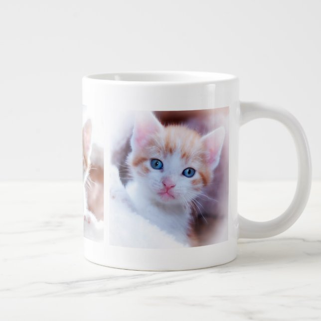Three Family Pet Photo Collage Row Large Coffee Mug (Right)