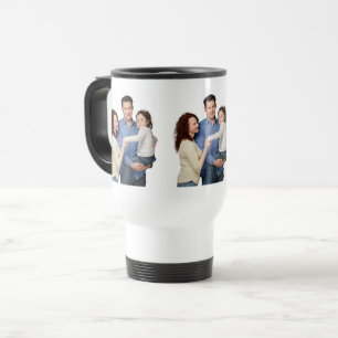 Three Family Photos Template Personalised Travel Mug