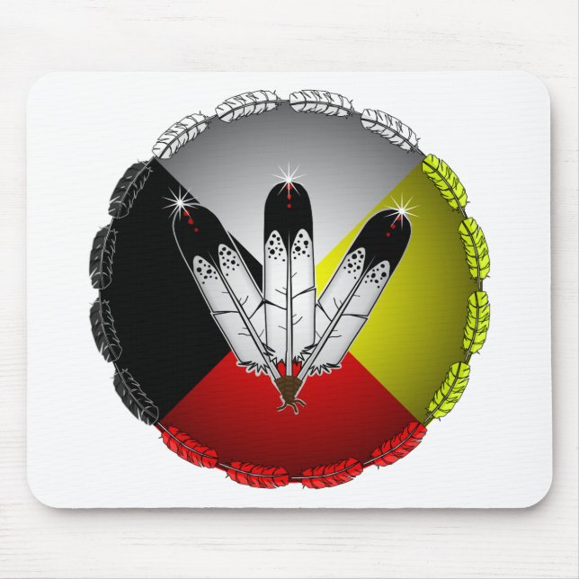 Three Feathers Mouse Mat (Front)
