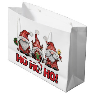 Three Festive Gnomes Christmas Gift Bag