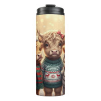 Three Festive Highland Coos