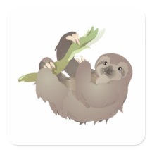 Three-Fingered Sloth Hanging with Happiness