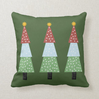 Three firs in green bottom for this Christmas Cushion
