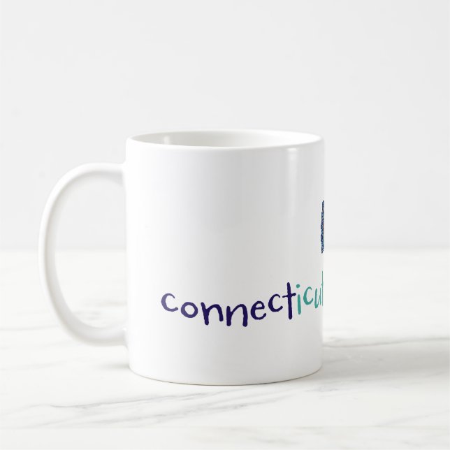 Three Fish Connect in Connecticut Coffee Mug (Left)