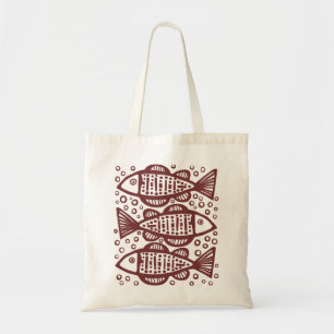 Three Fish - Dark Brown Tote Bag
