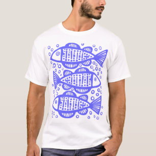 Three Fish - Electric Blue T-Shirt